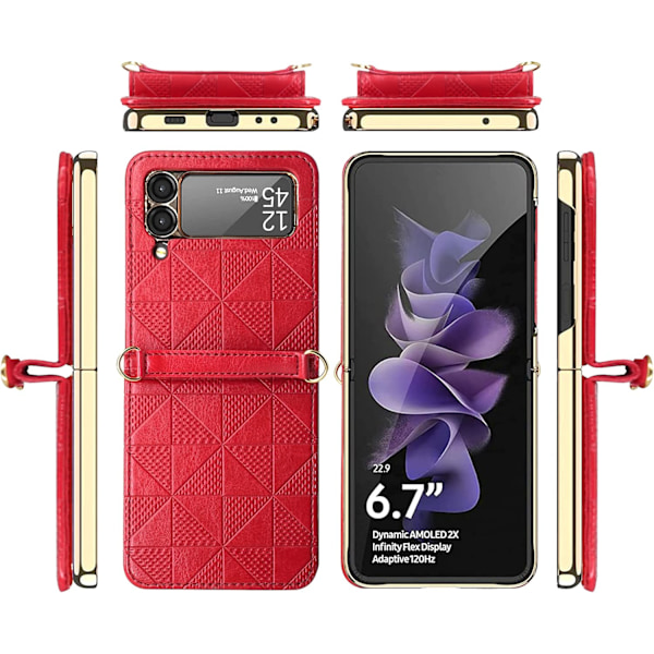 Puhelinkotelo ketjulla Galaxy Z Flip 3 5G:lle red