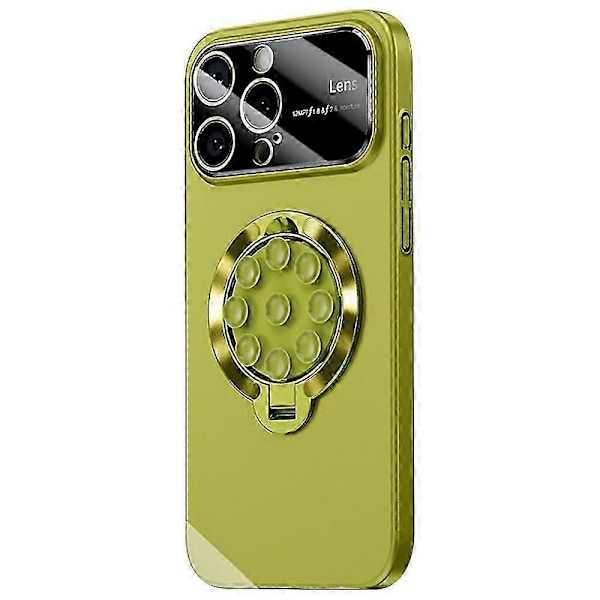 Skal för iPhone 14 Pro Kompatibelt med MagSafe, sugproppsstativ, PC-telefonskal - Grön