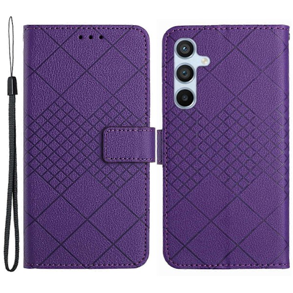 HT06 Samsung Galaxy S24+ -puhelimen nahkakotelo litsirakenteella ja lompakolla