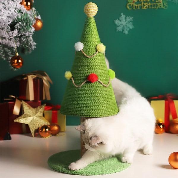 Kattklösstolpe Furu Cederträ Jul Kattträd för Vuxna Stora Katter Klösstolpe Söt Leksak Kattunge Katt Sisal Klösstolpe