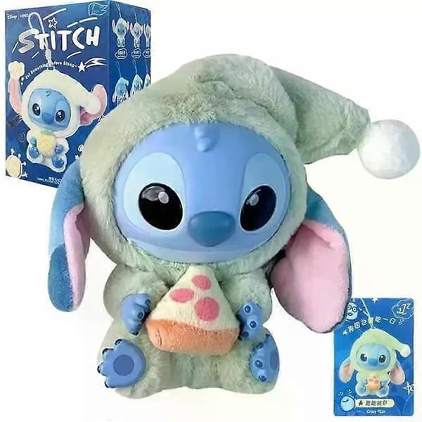 Ny Miniso Stitch Eat Something Before Sleep Series Vinylfigur Blind Box - UK B B