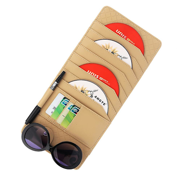 Opbevaringsboks holder læder køretøj organizer lomme organisation beige