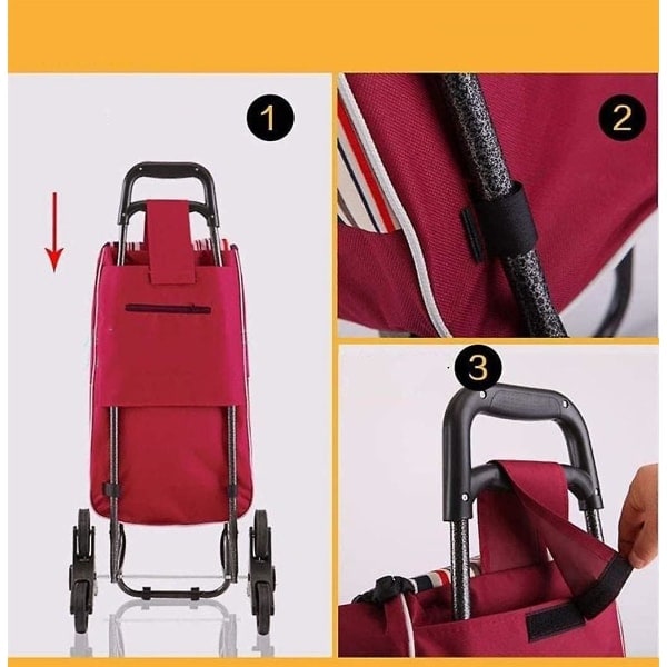 Indkøbsposer, Bærbar Sammenklappelig Erstatningspose Vandtæt 40L Oxford Canvas Indkøbsvogn Backup Trolley Tasker, Genanvendelig Ekstra Taske
