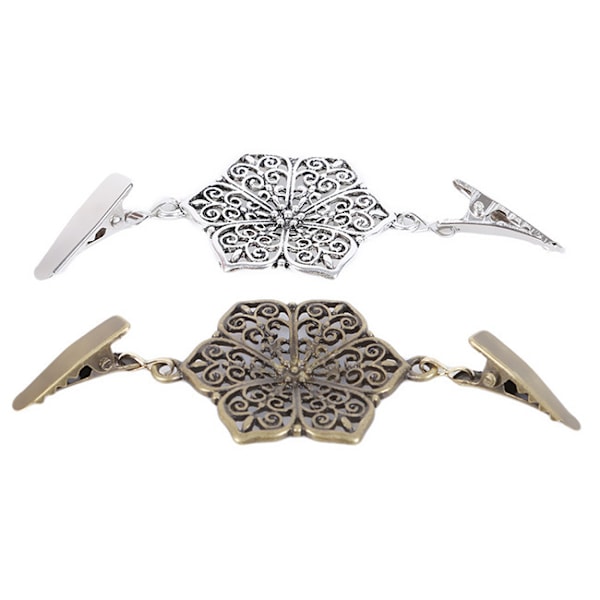4 stk. Legering Vintage Hexagon Sweater Tørklæder Clips Sjal