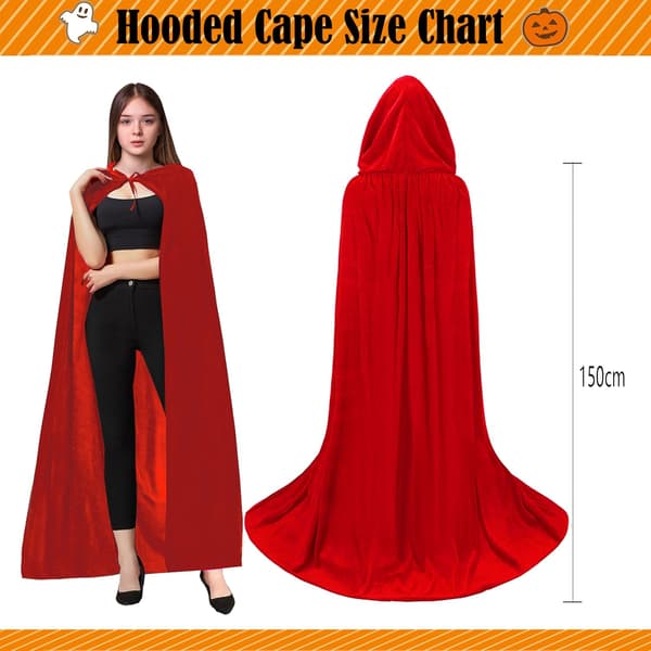Halloween Hette Kappe Lang Hette Kappe Voksen Jul Halloween Kappe Kostymer Hette Cape Maskerade Utkledning Red