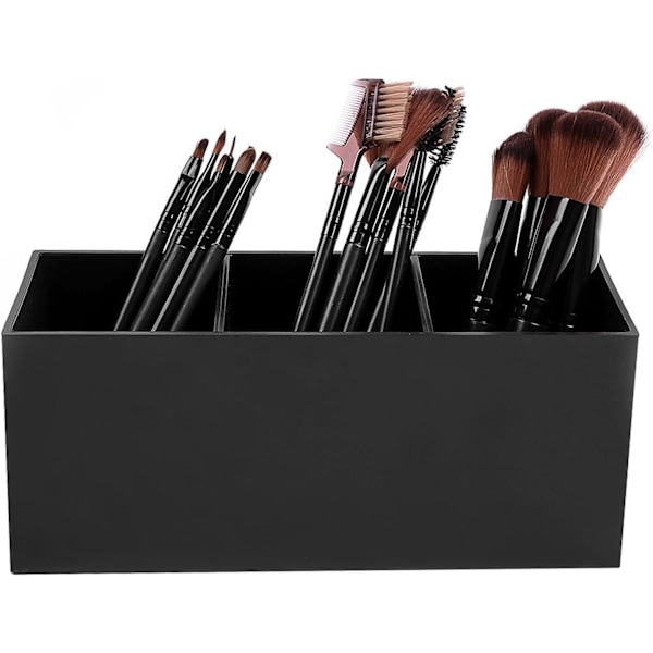 Makeup Børste Kop 3 Rum Akryl Kosmetik