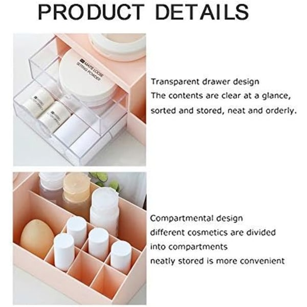 Kosmetik Organizer Display og Opbevaringsstativ (Pink)