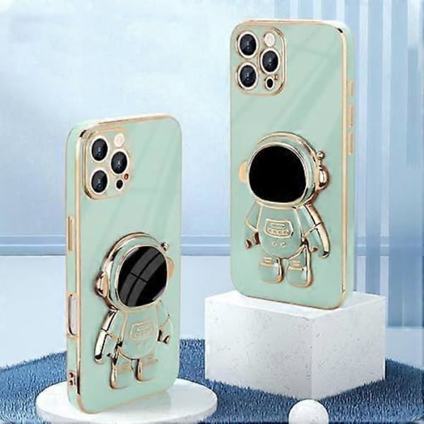 Sött 3D Astronaut Ställ med Stödben Stöttåligt Silikon Mjukt Baksida Skal för Apple iPhone 16 Pro Max
