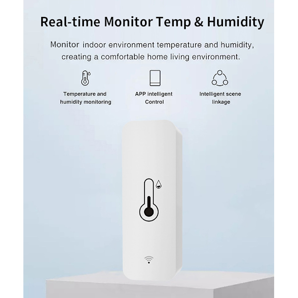 1x Tuya Wifi Temperatur- och Fuktighetssensor Inomhus Termometer Hygrometer
