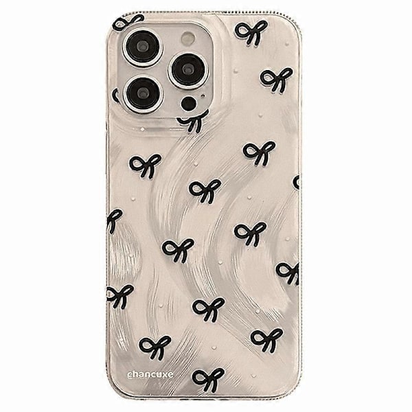 iPhone 14 Pro Max -kotelo, esteettinen rusettikuvio, TPU-puhelinkuori