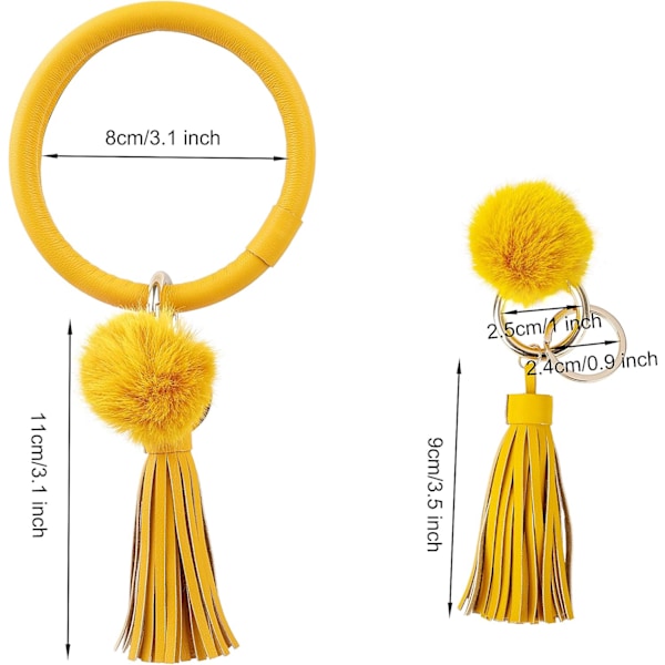 2 armbandnyckelringar, nyckelringar, tofsarmbandnyckelringar