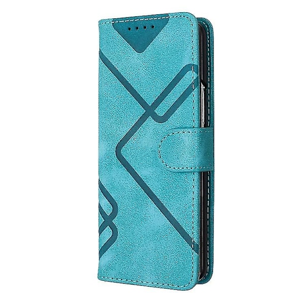 Til Samsung Galaxy Z Fold5 Linjemønster Hudfølelse Læder Telefon Cover