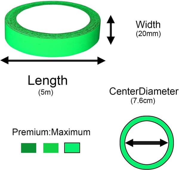 5m Selvlysende Tape Fluorescerende Tape Veggdekorasjon