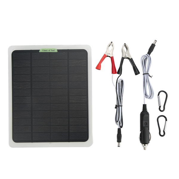 Bärbar Solcellsladdare 12V 20W Monokristallin Dubbel USB-utgång Batteriladdare för Husbil Bil Båt