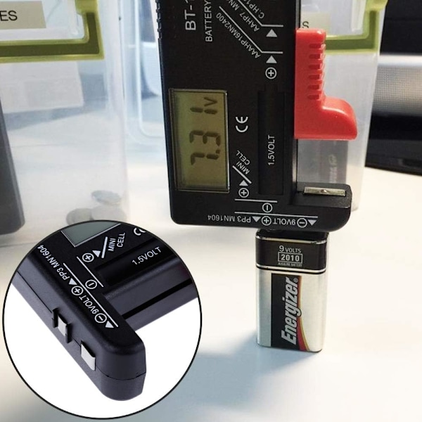 Digital Spændingstester Universal Batterier, Opladere, Knapceller