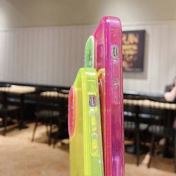 Färgglad Kontrast Linsram Transparent TPU Mobilskal för iPhone 15