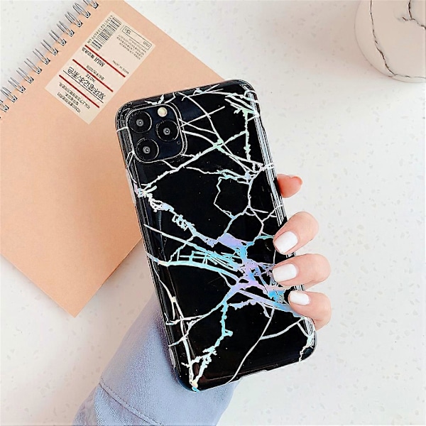 For iPhone 11 TPU Glanset laser Marmor IMD Fargerikt Mobiltelefondeksel