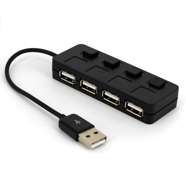 4-porttinen USB 2.0 -sovitin, nopea monitoimihubi virtalähteellä white
