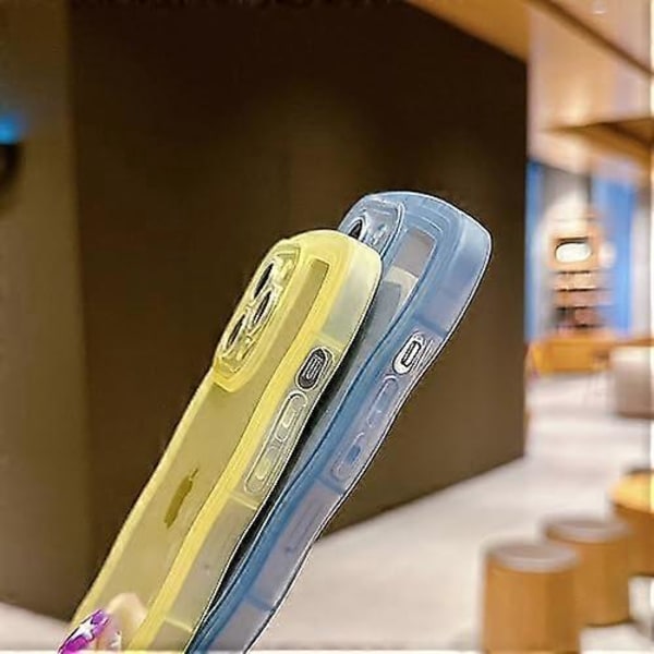 Kompatibel med iPhone 15 Pro Max Skal 2023 6.7 \", Sött Kawaii Lockig Vågformad Ram Mjukt Silikon Stöttåligt Skyddande Telefonskal för Kvinnor Flickor