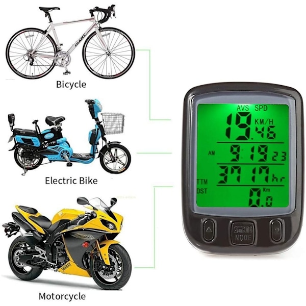 Cykelhastighetsmätare Multifunktionell Stoppur Hastighetsmätare