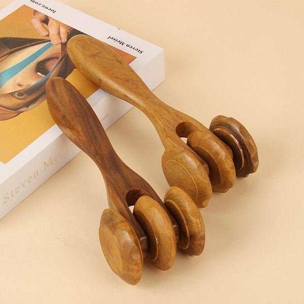 Ryg Push Back Massage Roller, Ben Tre-hjulet Stick