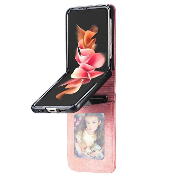 För Samsung Galaxy Z Flip3 5G Vertikalt Flip Kortplats Läder Telefonfodral