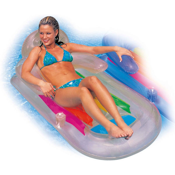 Oppustelig poolstol (Transparent pink)