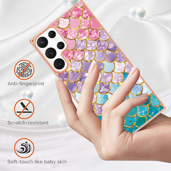 Samsung Galaxy S23 Ultra 5G -puhelimen sähköpinnoitettu IMD TPU -suojakuori