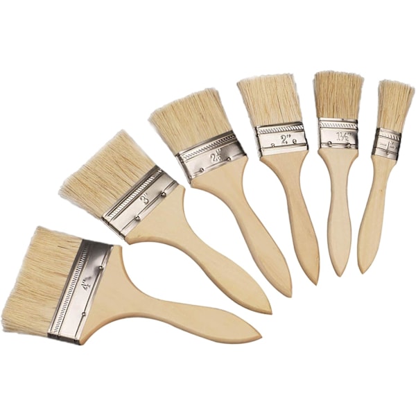 6-pakks Flat Brush Set Profesjonell For Beis Binder Stoffmaling