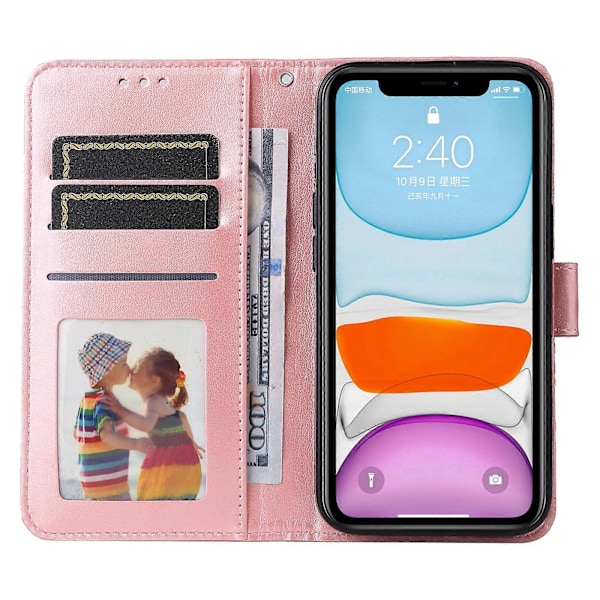 Præget solsikke læder telefoncover til iPhone 12 mini