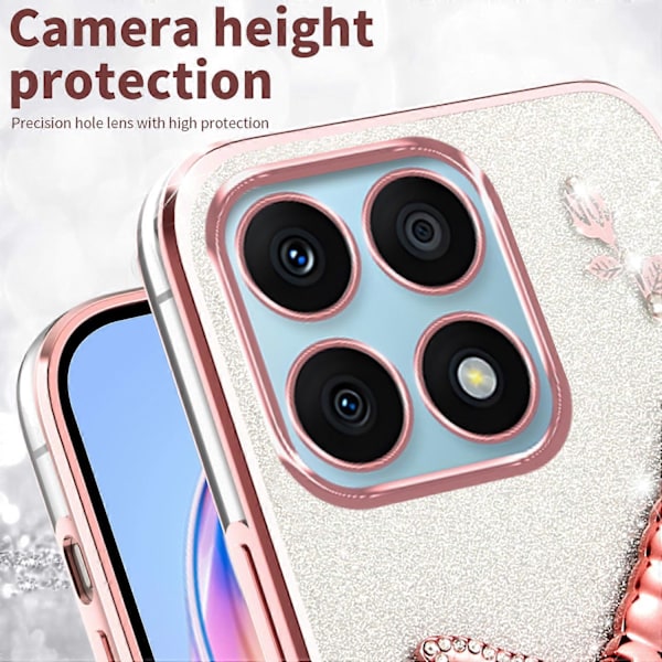 Skal för Xiaomi 14T Fodral Dragonfly Ställ TPU Blommor Glitter Mobilskal