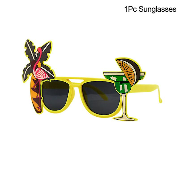 Havaiji-rantatyyliset lasit, kookospuu, flamingo, cocktail