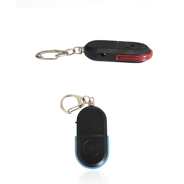2 stk. nøgle anti-tabt enhed stemmeaktiveret LED nøglefinder red+blue