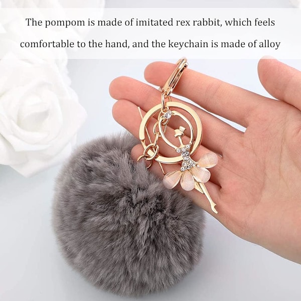 6 kpl Plushiavaimenperää, Strassit ja Plushi Pom-Poms