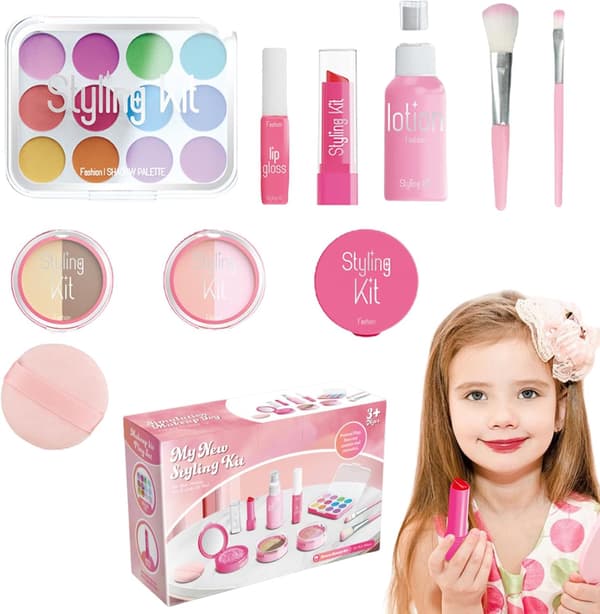 Falsk Makeup | Makeup Sæt | Børns Lade-som-om Makeup Sæt til Små Piger, Falsk Legetøjs Makeup Sæt til Børn Piger