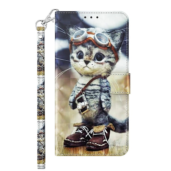 iPhone 14 Plus 3D -maalattu nahkainen puhelinkotelo