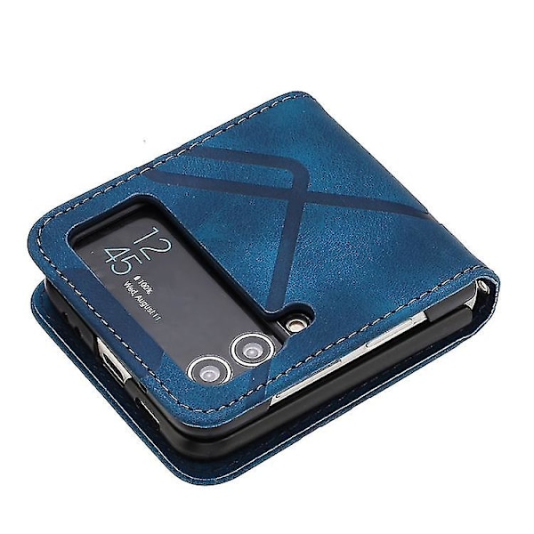Til Samsung Galaxy Z Flip3 Linjemønster Hudfølelse Læder Telefon Cover