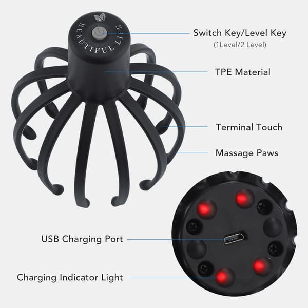 Elektrisk Huvudmassage Smart Octopus Claw Scalp Massager