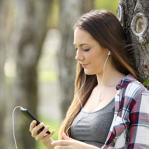 [2 Par] MAS CARNEY WH8 Trådbundet Handsfree Headset, Ergonomisk Stereo Hörlur med Mikrofon, Universell 3.5mm Kontakt Trådbundna Hörlurar