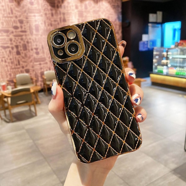 Til iPhone 14 Cover Ridsefast TPU Elektropletteret Smartphone Cover - Sort