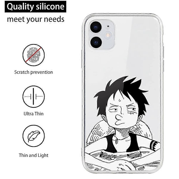 2-pack Skal för Apple iPhone 12 Pro, Skal för iPhone 12 6.1 tum, Stötsäkert Mjukt TPU Silikon Skyddsskal, Anime One Piece Luffy Ace Bumper Skal