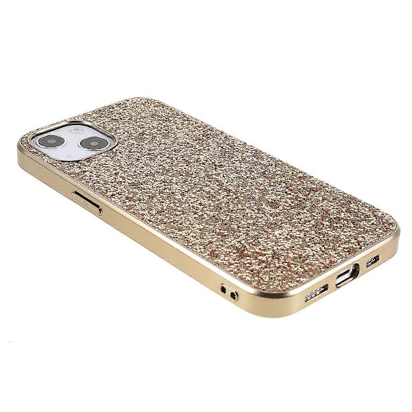 För iPhone 15 Mobilskal Elektropläterad Ram TPU+PC Glitter Skal
