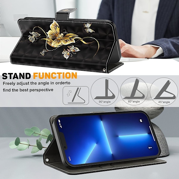 3D Målat Läderfodral För iPhone 15