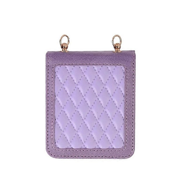 Til Samsung Galaxy Z Flip5 Diamant Gitter Foldbart Læder Mobiltelefon Cover