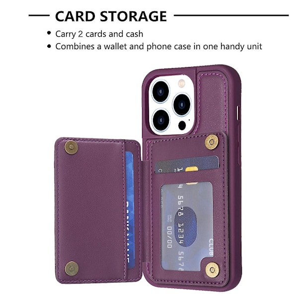 iPhone 14 Pro -puhelimen kotelo Aalto-ommelkuvioinen jalustakotelo TPU+PU-nahkainen puhelinkotelo w