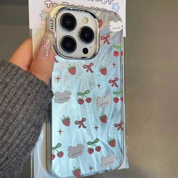 iPhone 14 Pro -kotelo Söpö Sarjakuva Koiran Mansikka PC+TPU Iskunkestävä Puhelinkuori