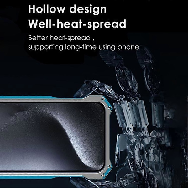 For iPhone 15 R-JUST RJ17 Støtsikker Armor Metall Mobiltelefon Deksel