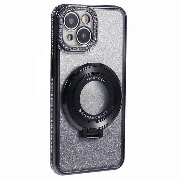 TPU-deksel med gradientdesign og støtte for iPhone 14 Plus, med rhinsteinsdekorasjon