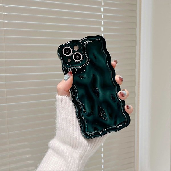 1 st Fodral för iPhone 16, Meteoritbubbelmönster Elektropläterad Glitter Lockig Vågig Ram Glansigt Fodral, Mjukt TPU Stöttåligt Fodral för iPhone 16 Ph