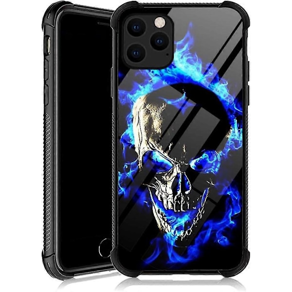 Etui kompatibelt med iPhone 11 Pro Max, kranier med 4 hjørner Stødsikker beskyttelse Blød silikone TPU-kofanger og hårdt PC-mønster bagsideetui til iPhone